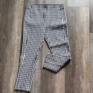 Women’s Blue and White Checkered Leggings